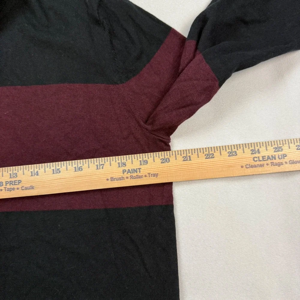 Banana Republic Mens Medium Pima Cotton Cashmere 1/4 Zip Sweater Black Burgundy